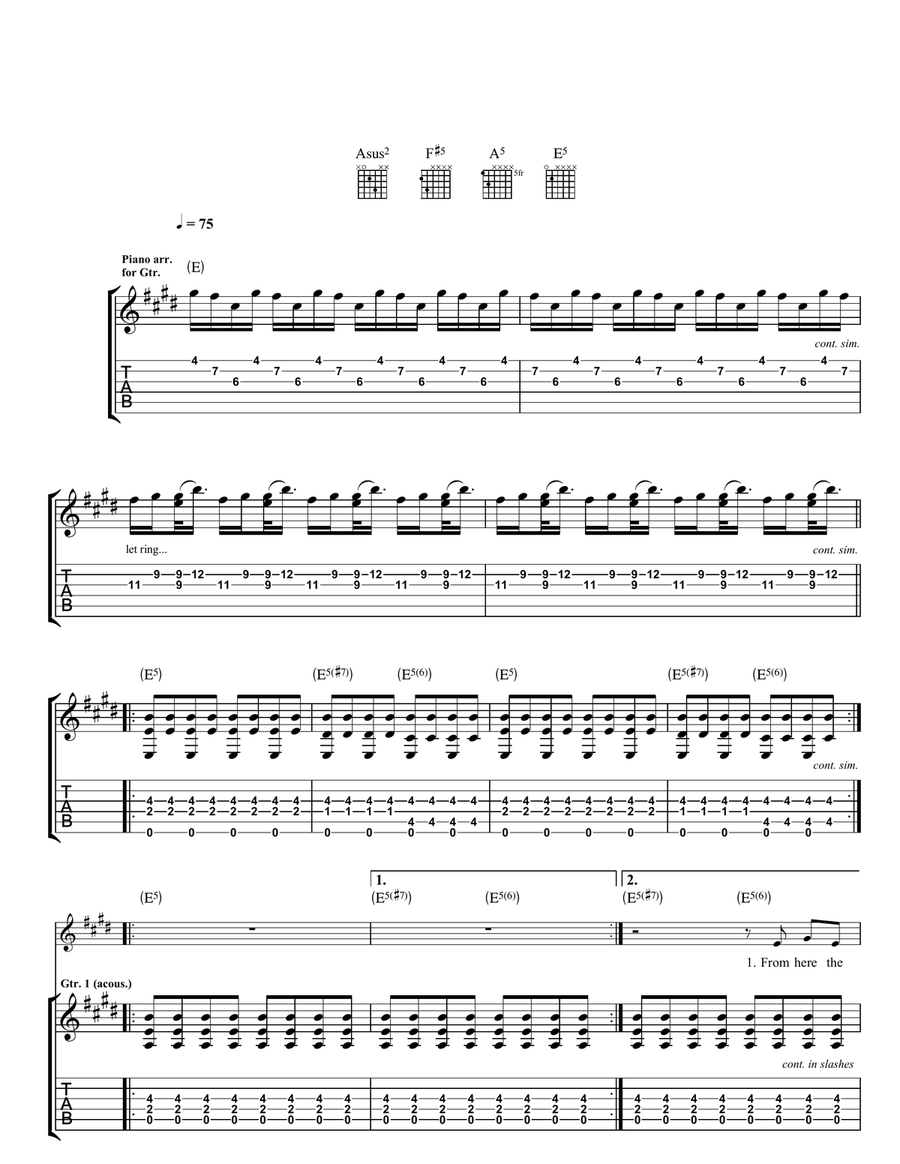 The Lightning Strike (What If The Storm Ends/The Sunlight Through The Flags/Daybreak) Guitar Tablature scores gallery preview page 6