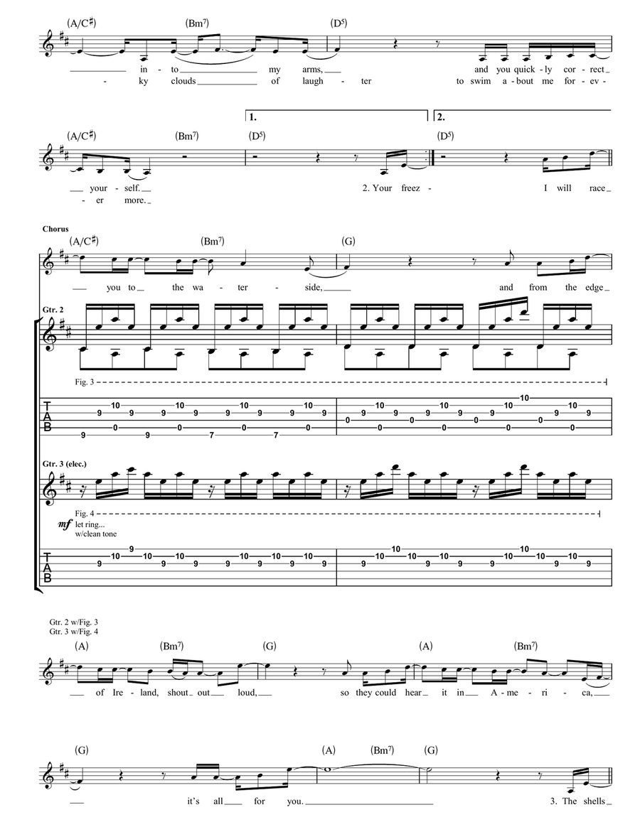 The Planets Bend Between Us Guitar Tablature scores gallery preview page 2
