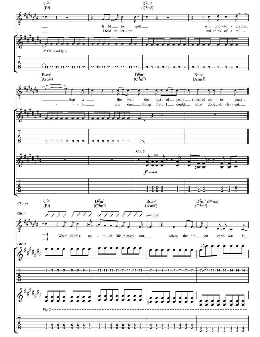 Please Just Take These Photos From My Hands Guitar Tablature scores gallery preview page 3