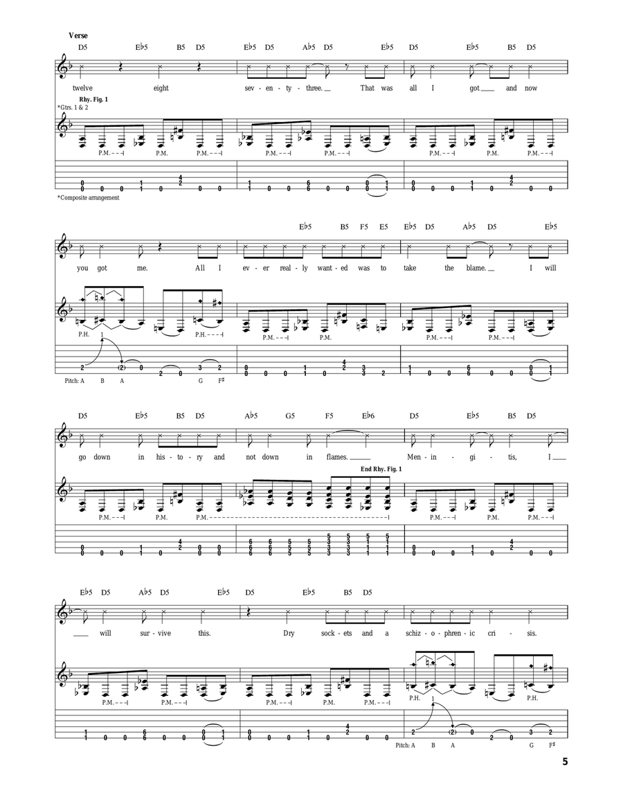 Gematria (The Killing Name) Acoustic Guitar scores gallery preview page 5
