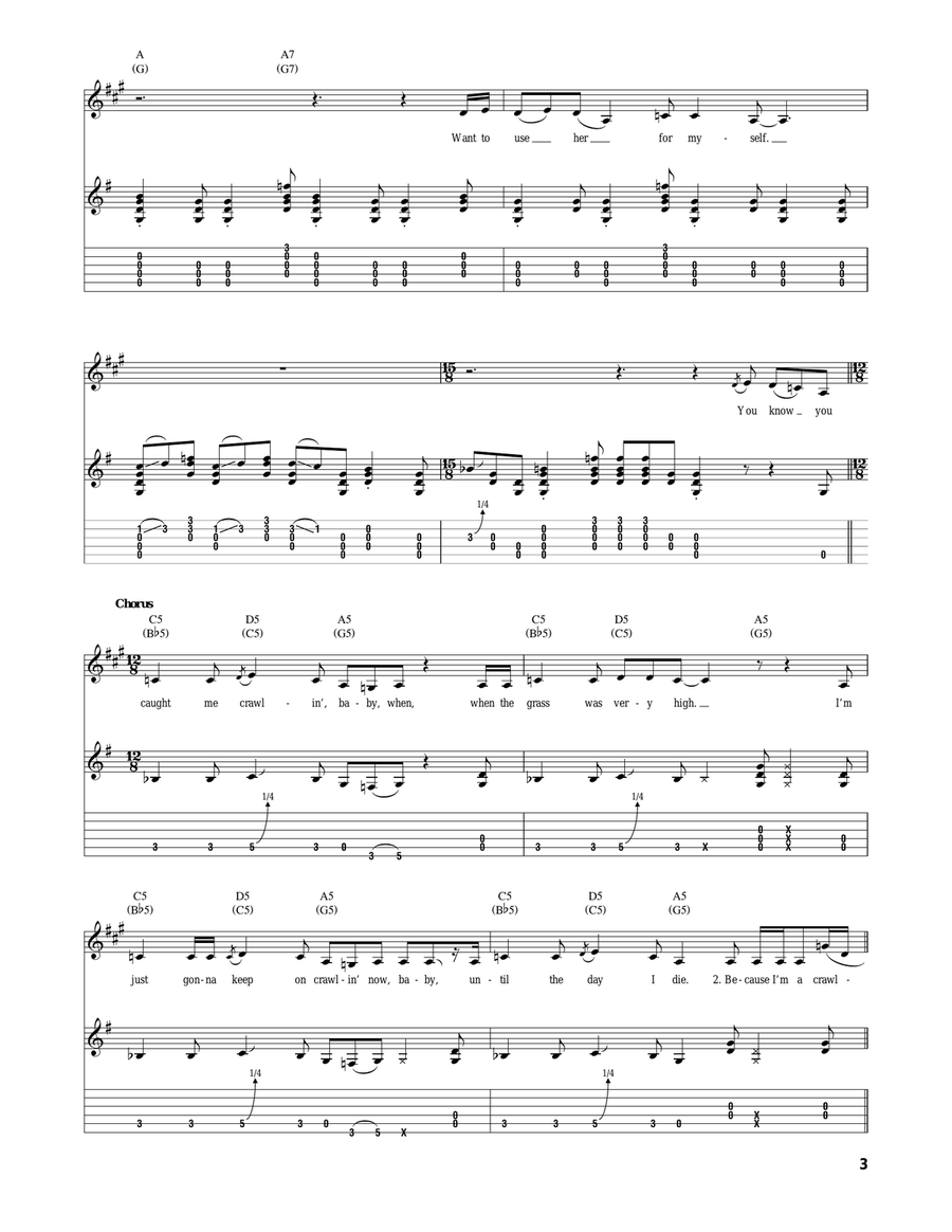 Crawling King Snake Crawling King Snake Acoustic Guitar scores gallery preview page 3