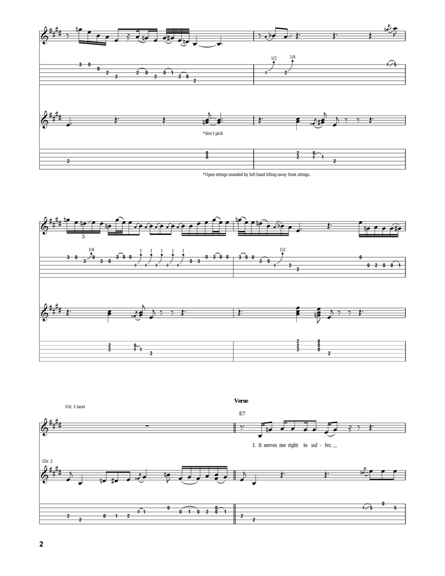 It Serves Me Right To Suffer Acoustic Guitar scores gallery preview page 2