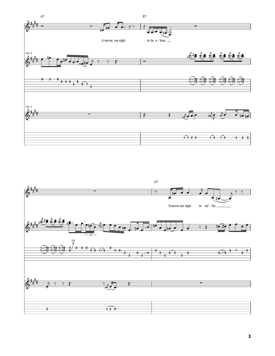 It Serves Me Right To Suffer Acoustic Guitar scores gallery preview page 3