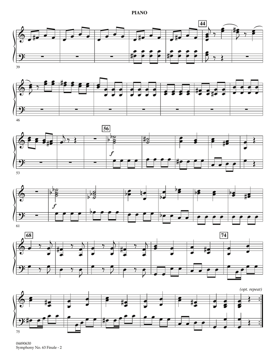 Symphony No. 63 Finale (Presto) - Piano Orchestra scores gallery preview page 2