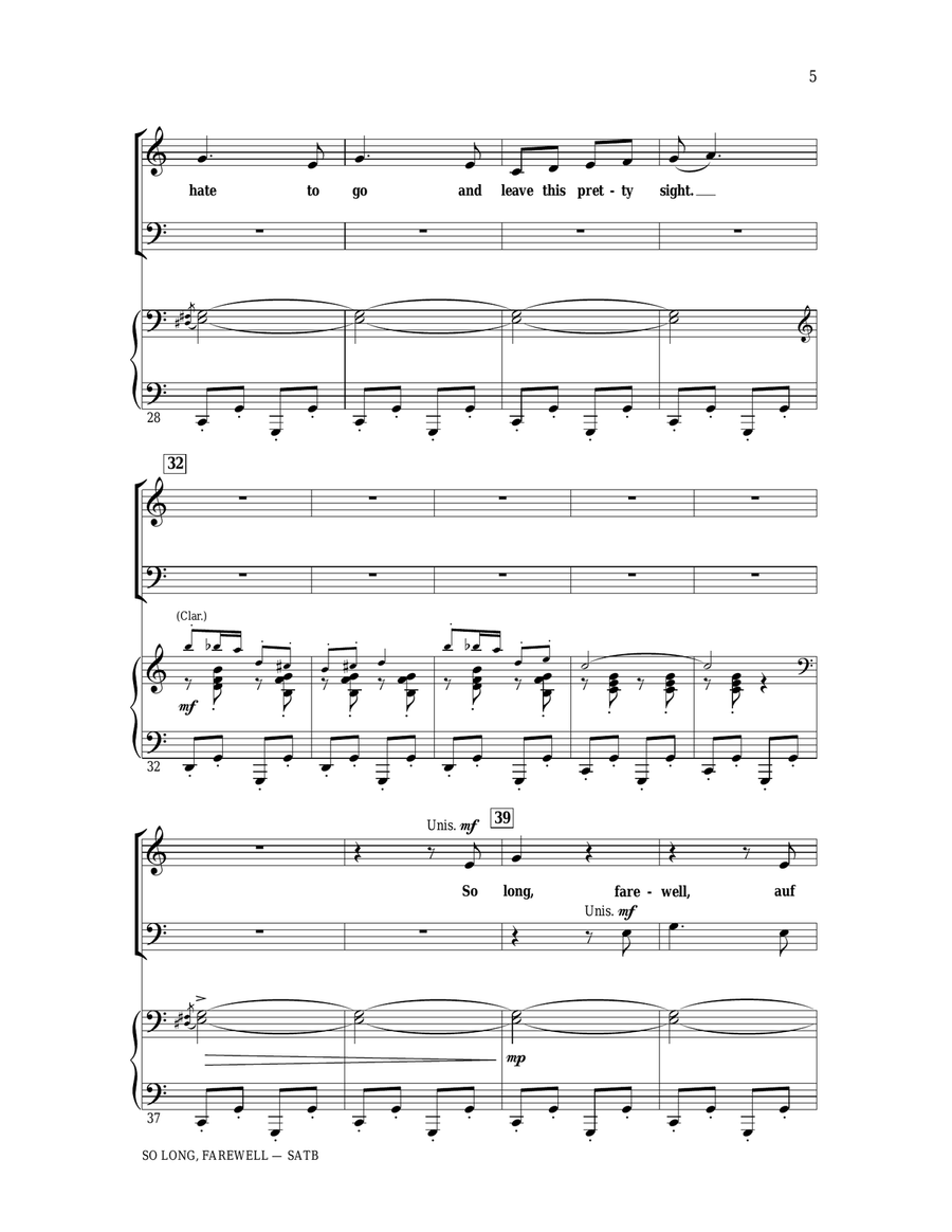 So Long, Farewell (from The Sound Of Music) 4-Part scores gallery preview page 4
