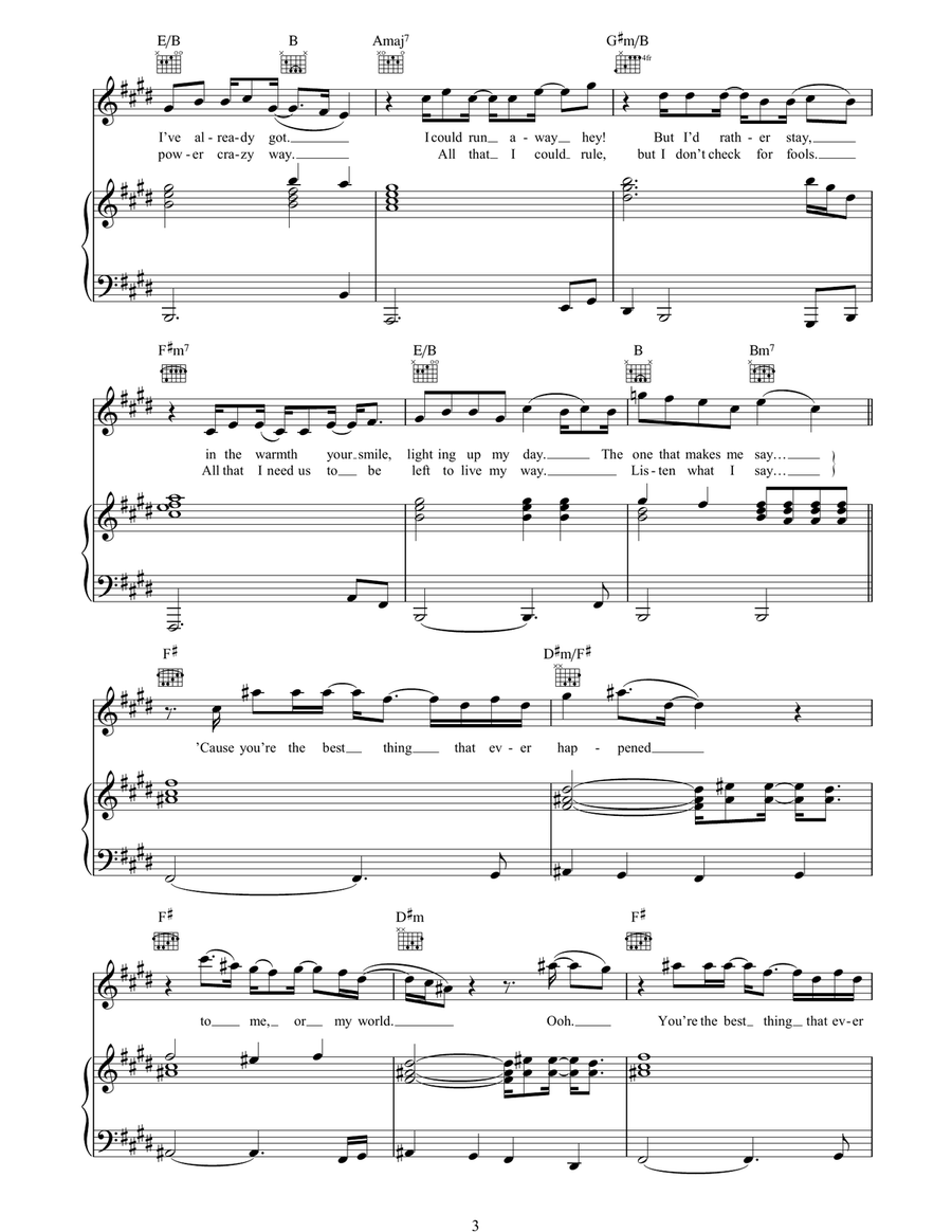 You're The Best Thing You're The Best Thing Piano, Vocal, Guitar scores gallery preview page 3