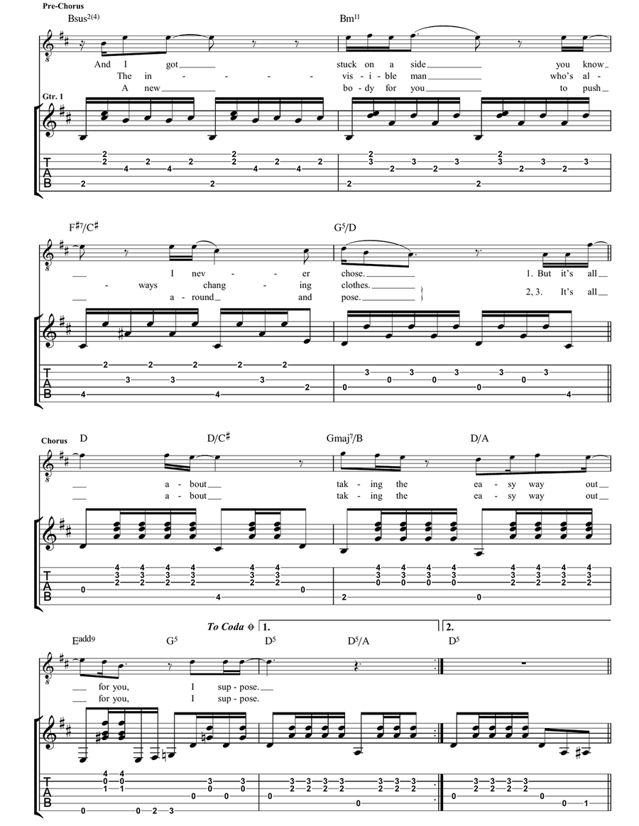 Easy Way Out Easy Way Out Guitar Tablature scores gallery preview page 2