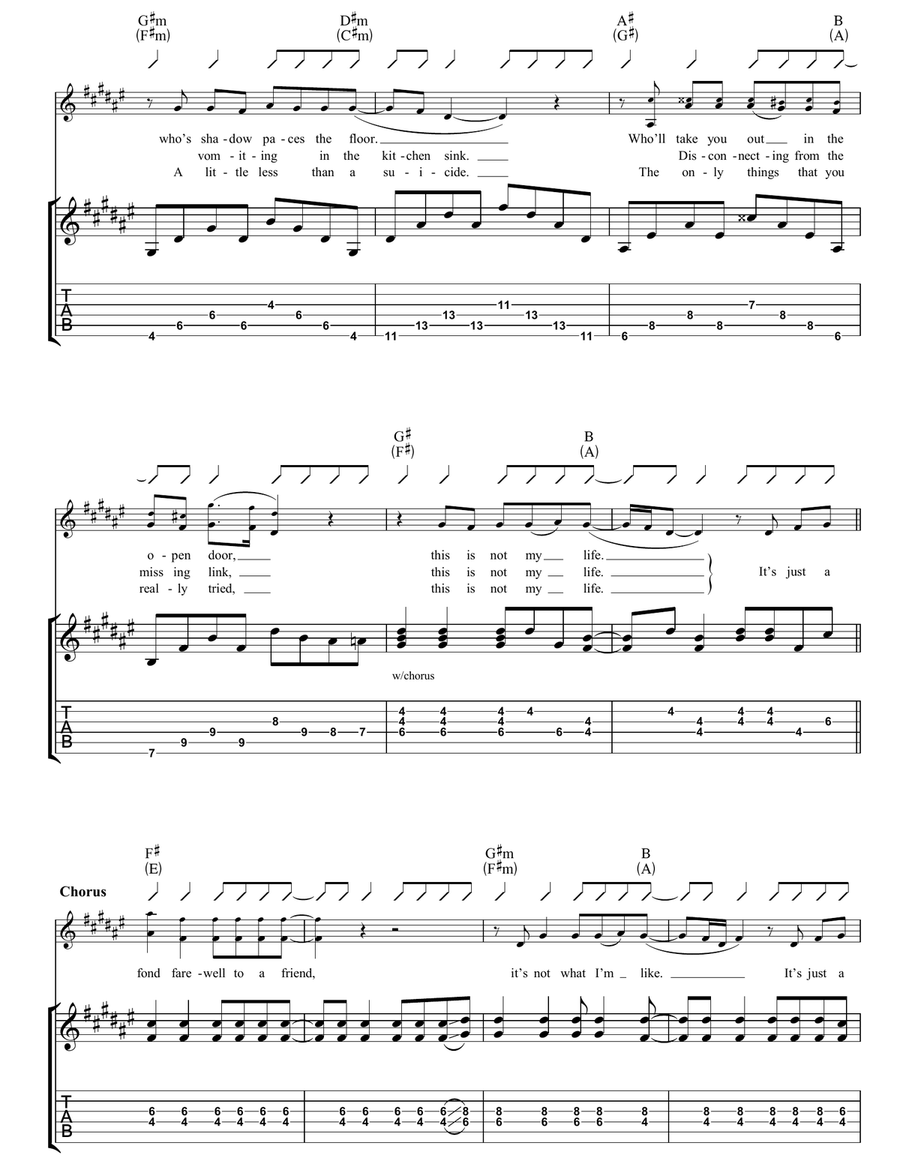 A Fond Farewell Guitar Tablature - Digital Sheet Music page 3