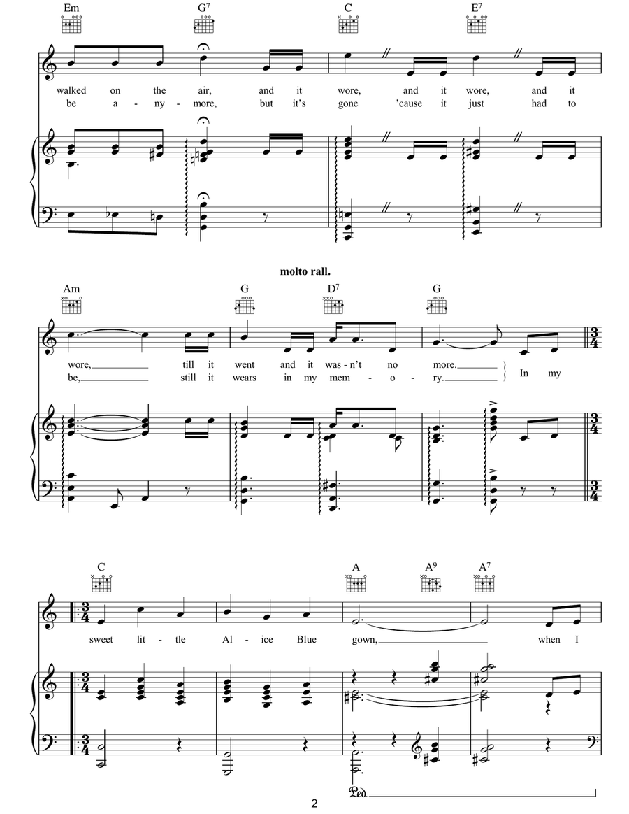 Alice Blue Gown Alice Blue Gown Piano, Vocal, Guitar scores gallery preview page 2