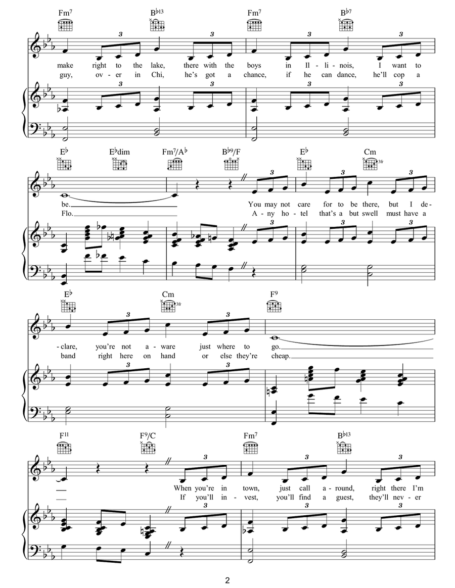 Chicago (That Toddlin' Town) Piano, Vocal, Guitar scores gallery preview page 2