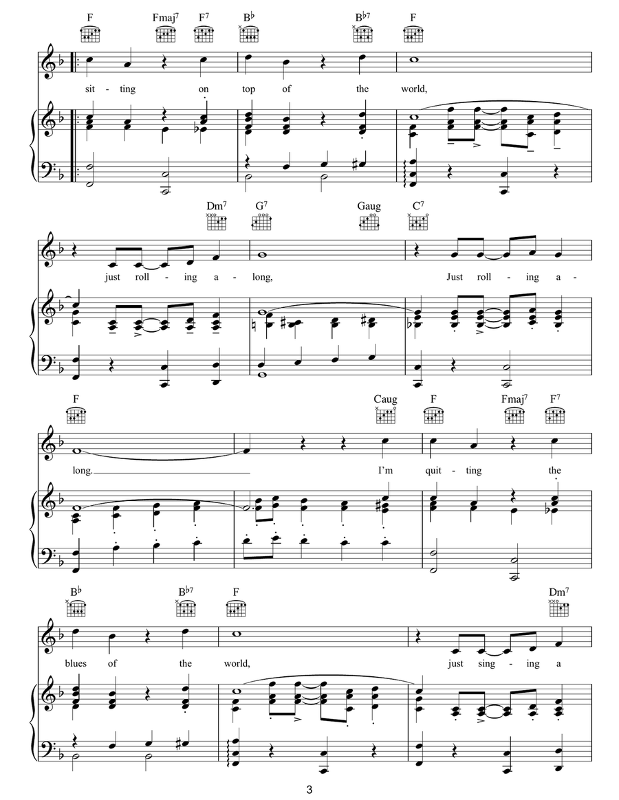 I'm Sitting On Top Of The World Piano, Vocal, Guitar scores gallery preview page 3