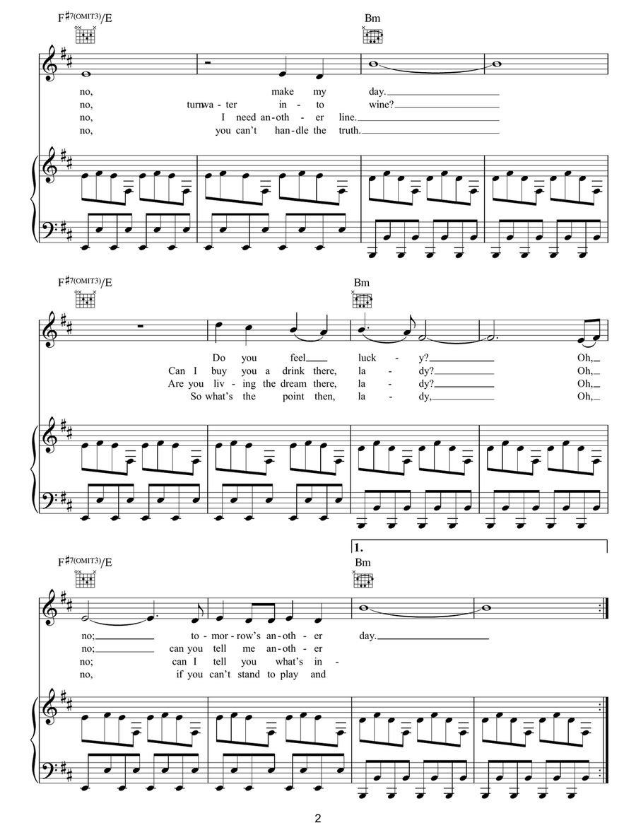 Devil Devil Piano, Vocal, Guitar scores gallery preview page 2