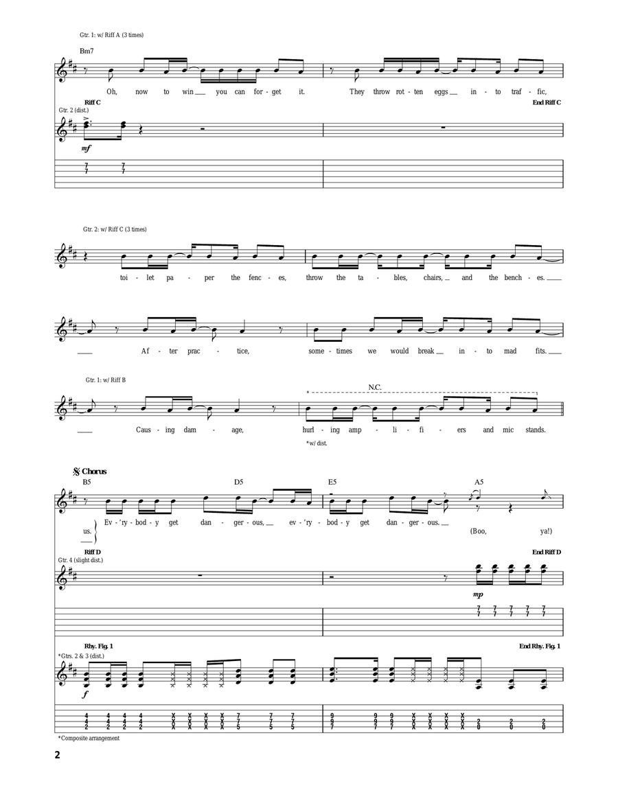 Everybody Get Dangerous Everybody Get Dangerous Acoustic Guitar scores gallery preview page 2