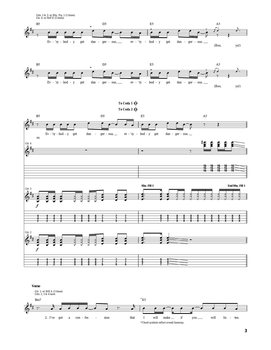 Everybody Get Dangerous Everybody Get Dangerous Acoustic Guitar scores gallery preview page 3