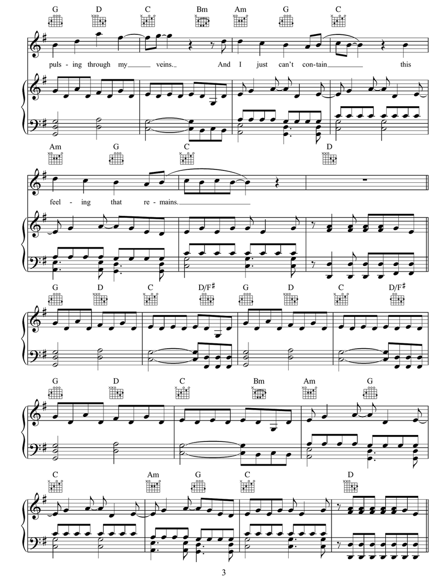 There She Goes There She Goes Piano, Vocal, Guitar scores gallery preview page 3