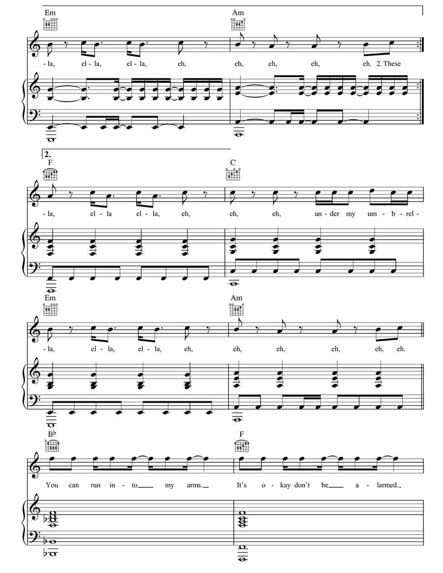 Umbrella Umbrella Acoustic Guitar scores gallery preview page 4