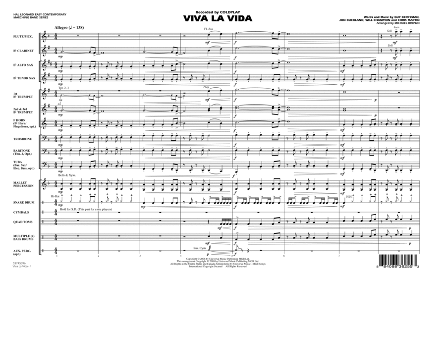Viva La Vida - Full Score Score scores gallery preview page 1