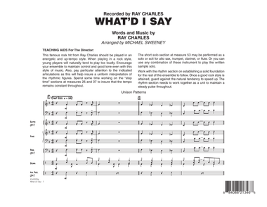 What'd I Say - Full Score