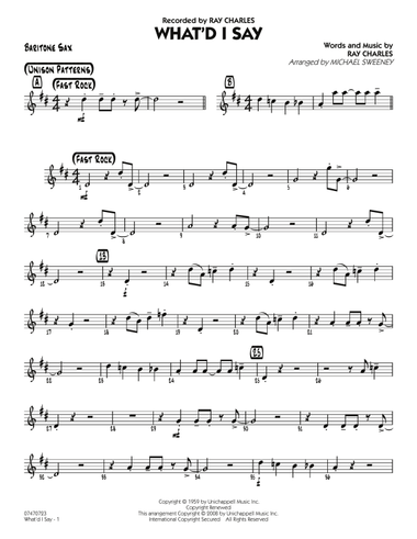 What'd I Say - Baritone Sax