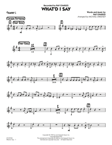 What'd I Say - Trumpet 1