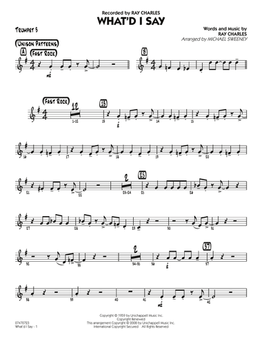 What'd I Say - Trumpet 3