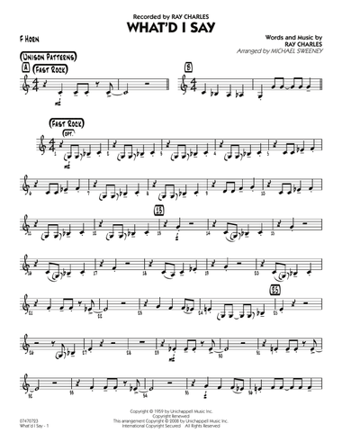 What'd I Say - F Horn