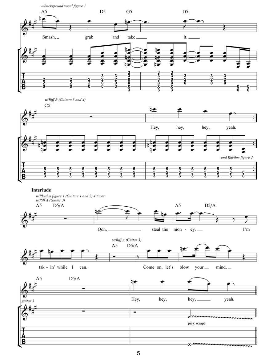 Smash 'N' Grab Smash 'N' Grab Electric Guitar scores gallery preview page 5