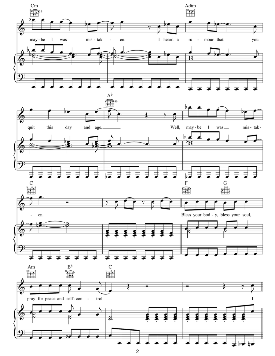 The World We Live In The World We Live In Piano, Vocal, Guitar scores gallery preview page 2