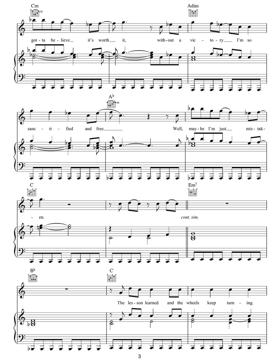 The World We Live In The World We Live In Piano, Vocal, Guitar scores gallery preview page 3