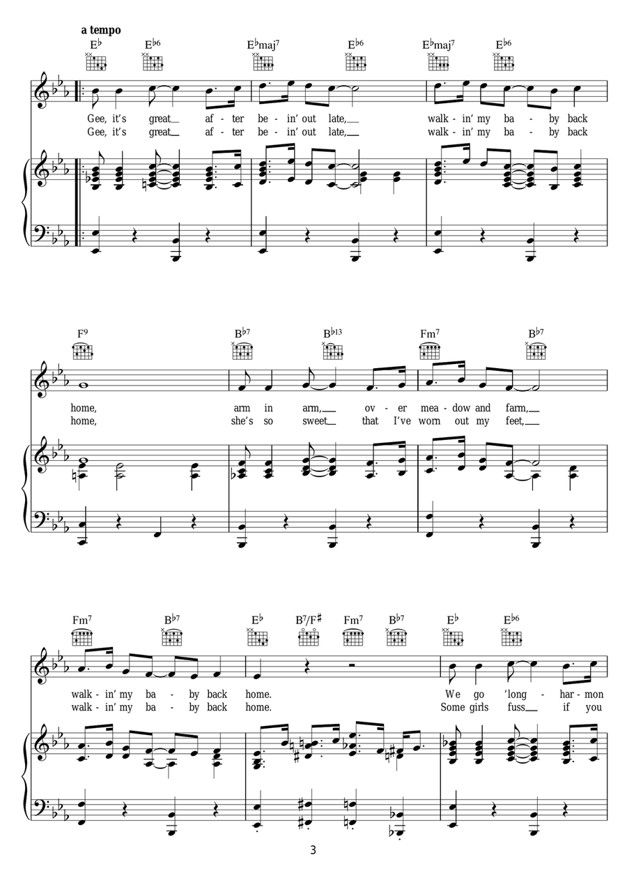 Walkin' My Baby Back Home Guitar scores gallery preview page 3