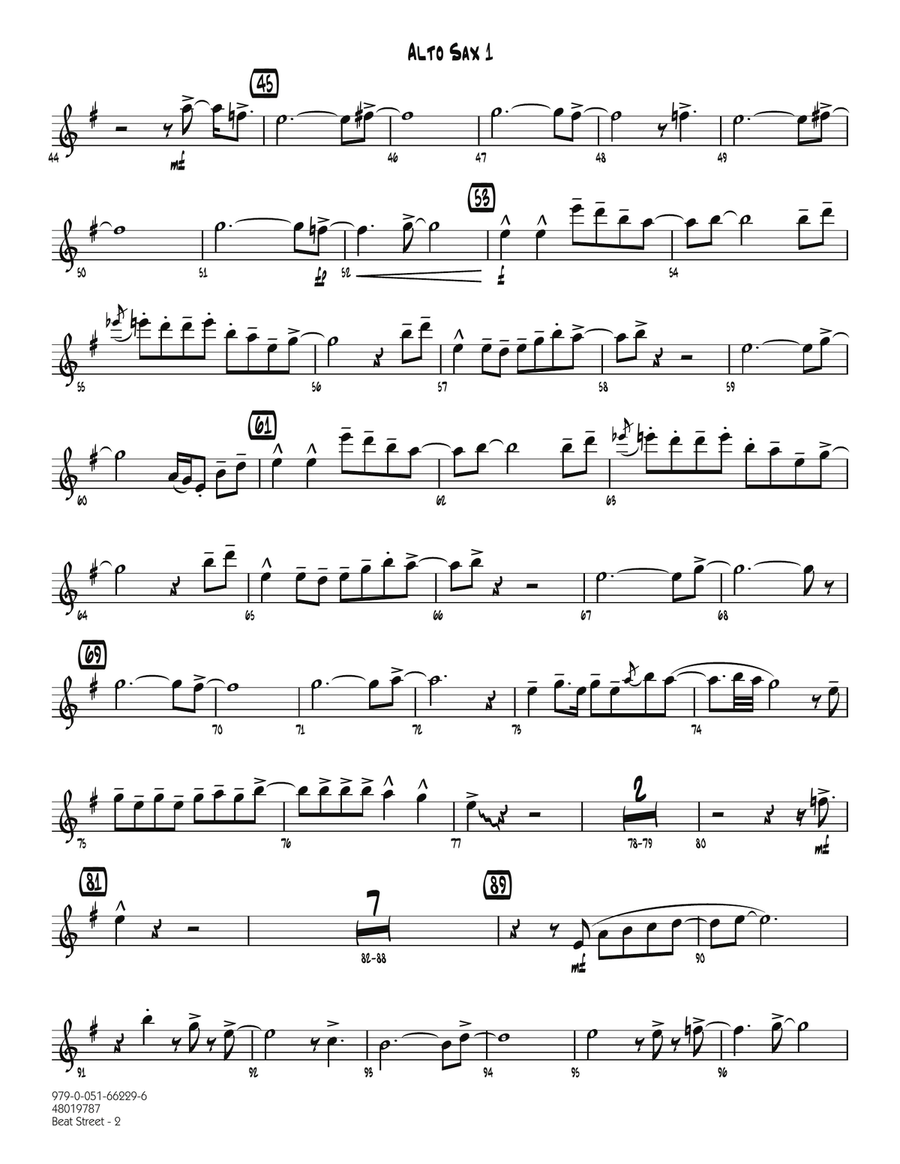 Beat Street - Alto Sax 1 Beat Street - Alto Sax 1 Jazz Ensemble scores gallery preview page 2