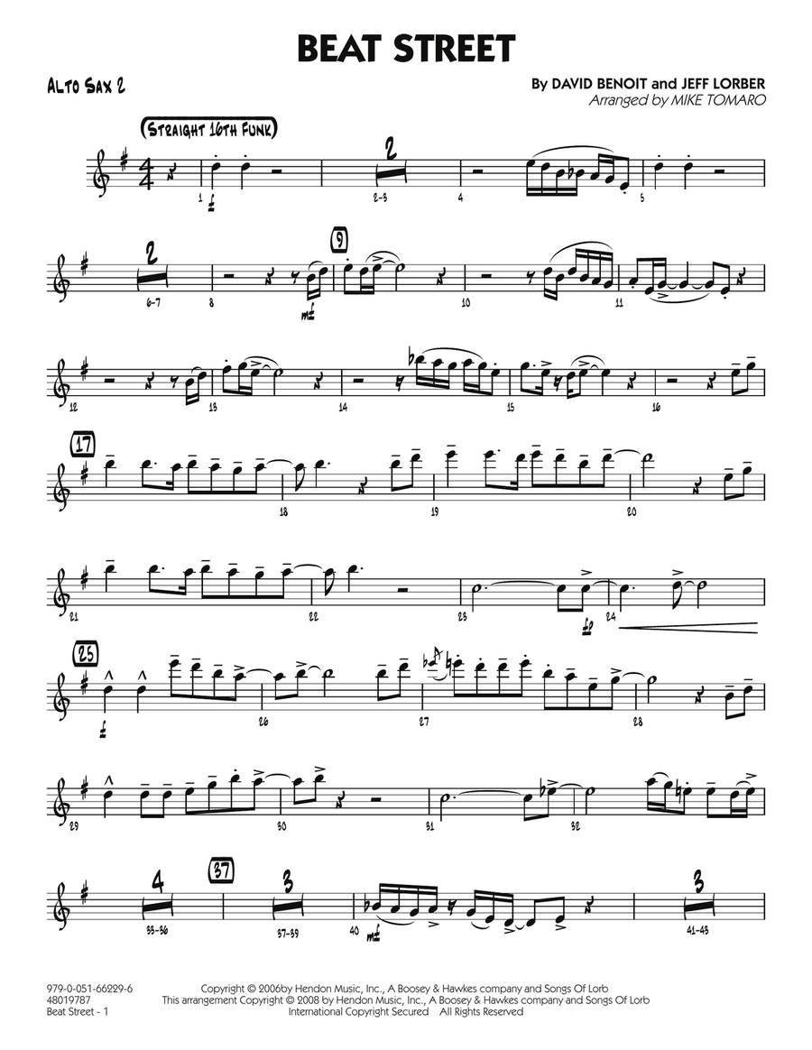 Beat Street - Alto Sax 2 Beat Street - Alto Sax 2 Jazz Ensemble scores gallery preview page 1
