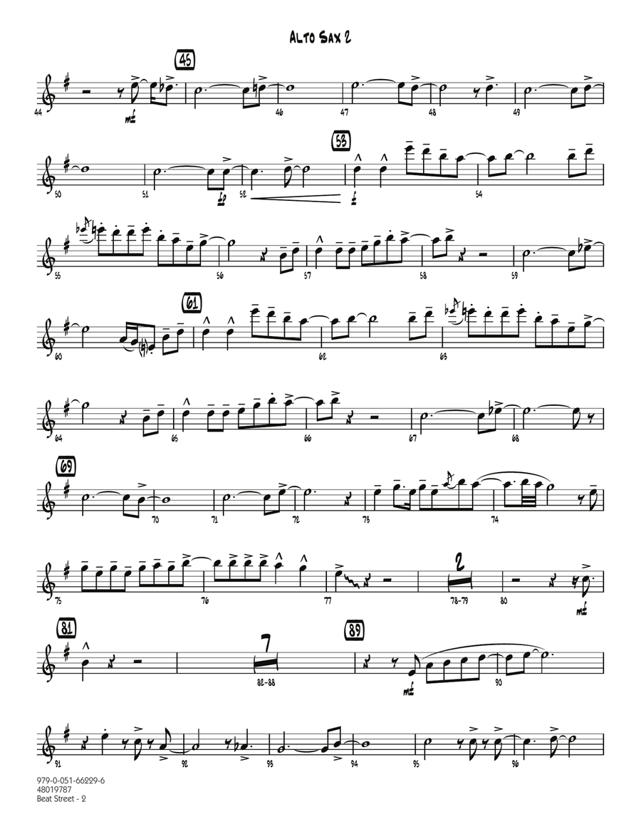 Beat Street - Alto Sax 2 Beat Street - Alto Sax 2 Jazz Ensemble scores gallery preview page 2