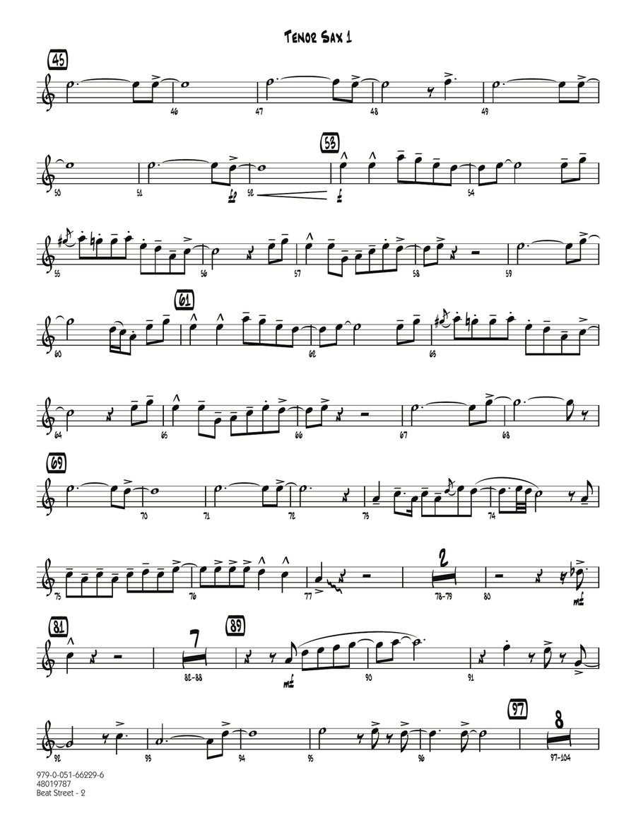 Beat Street - Tenor Sax 1 Jazz Ensemble scores gallery preview page 2