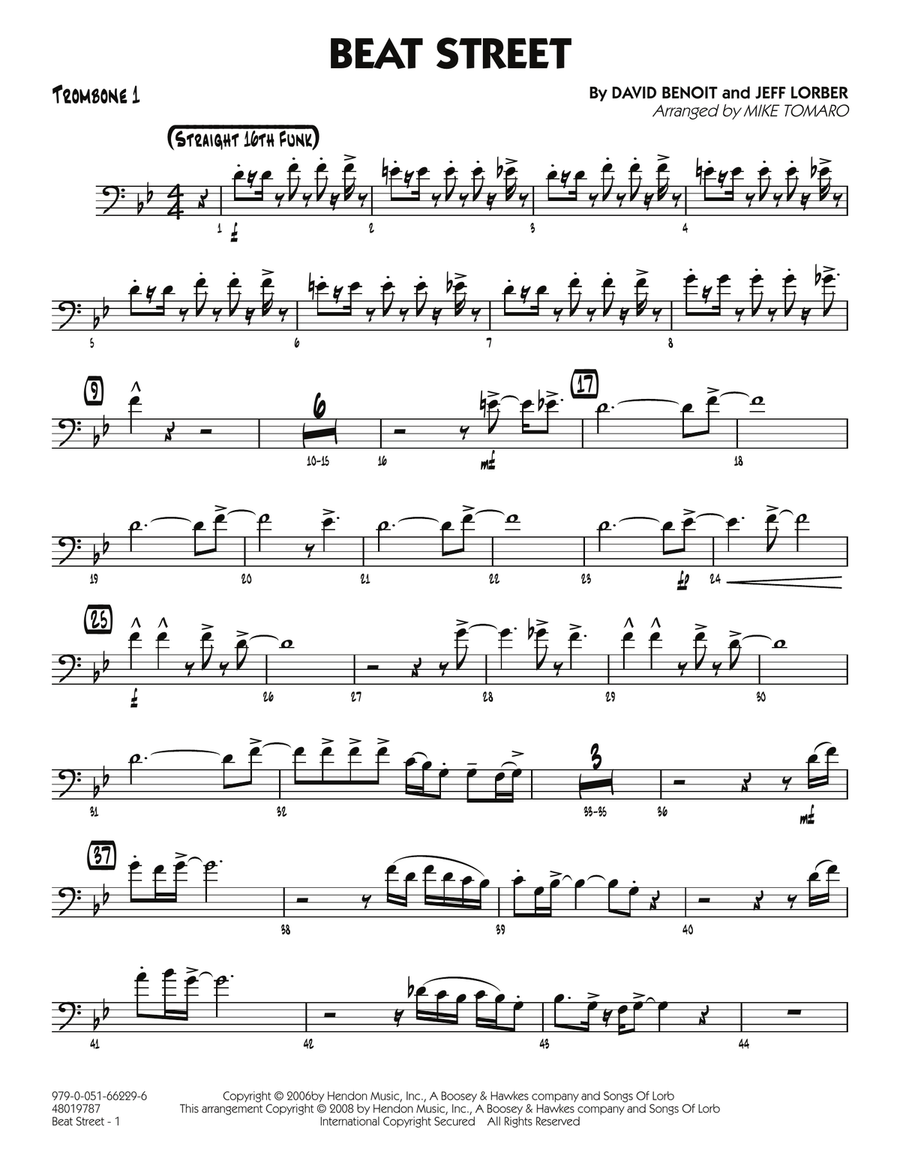 Beat Street - Trombone 1 Beat Street - Trombone 1 Jazz Ensemble scores gallery preview page 1