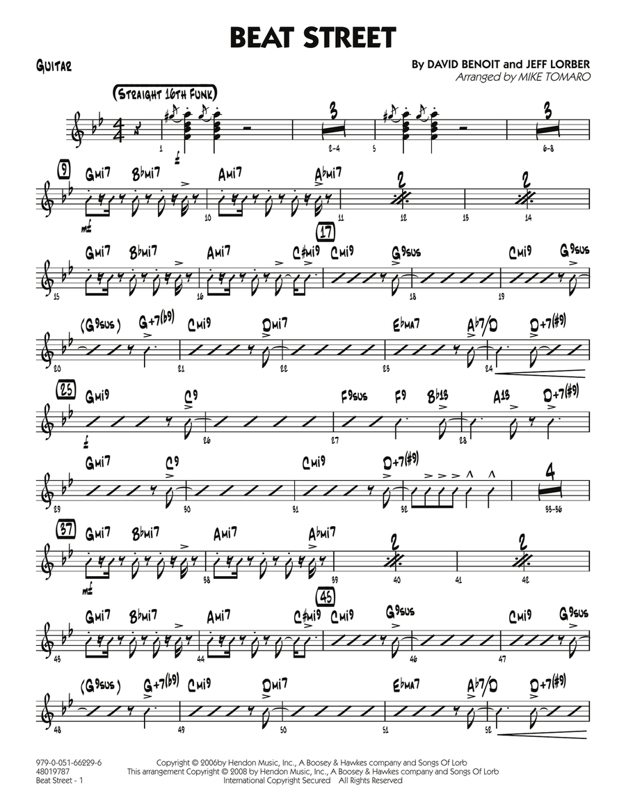 Beat Street - Guitar Beat Street - Guitar Jazz Ensemble scores gallery preview page 1