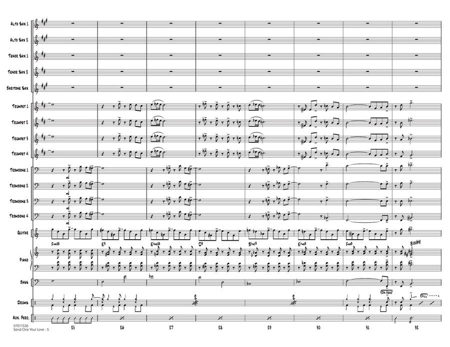 Send One Your Love - Conductor Score (Full Score) Jazz Ensemble scores gallery preview page 5