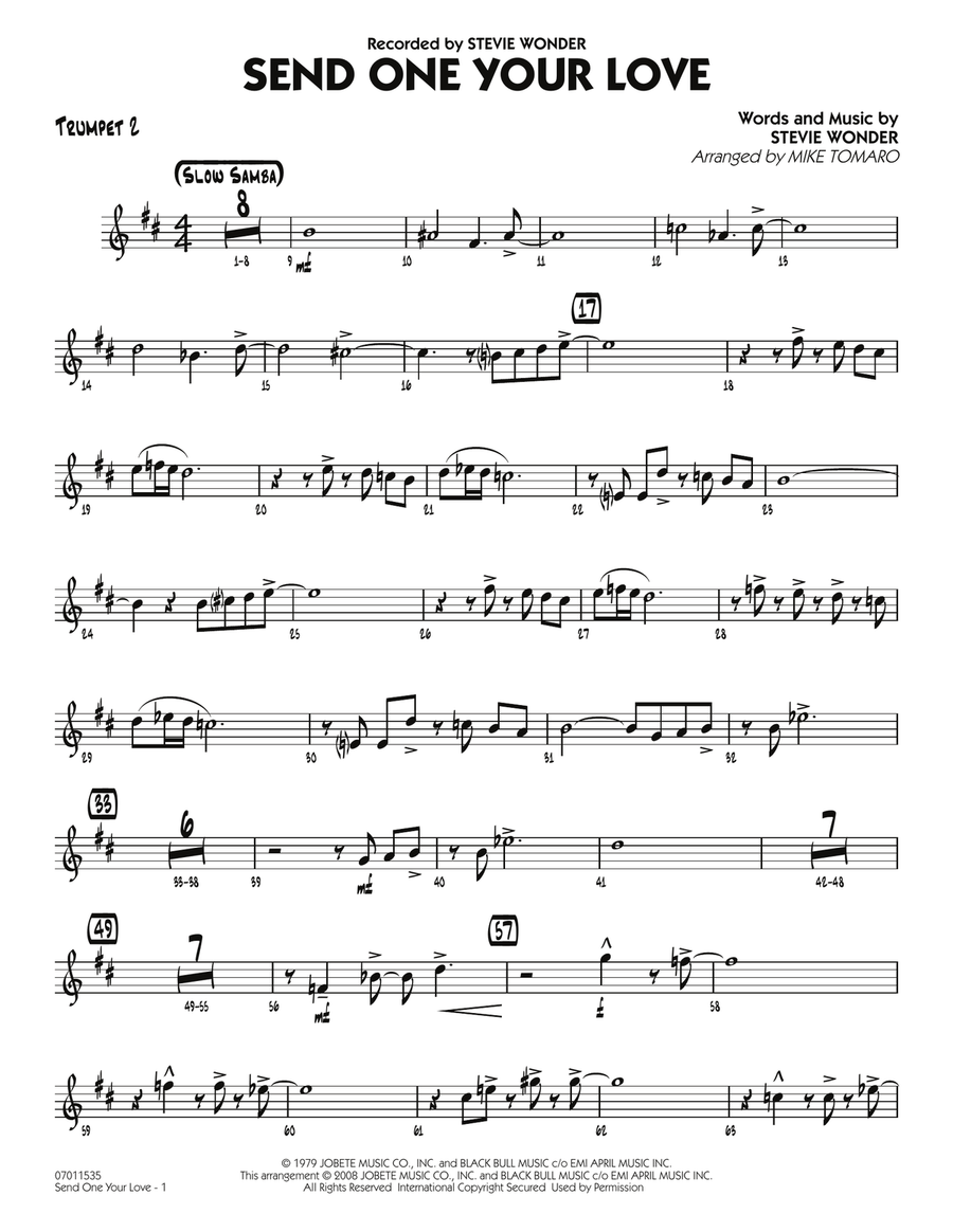 Send One Your Love - Trumpet 2 Jazz Ensemble scores gallery preview page 1