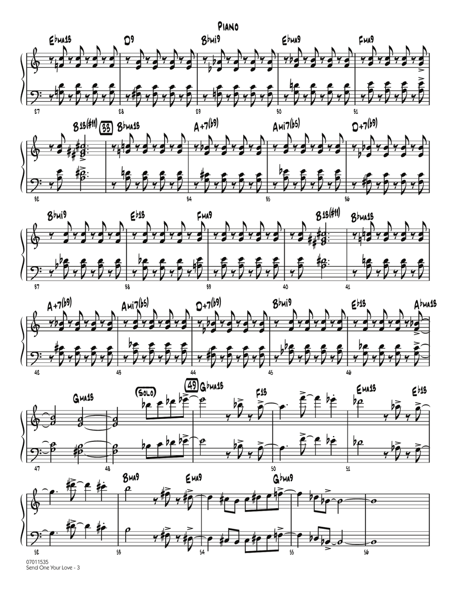 Send One Your Love - Piano Jazz Ensemble scores gallery preview page 2