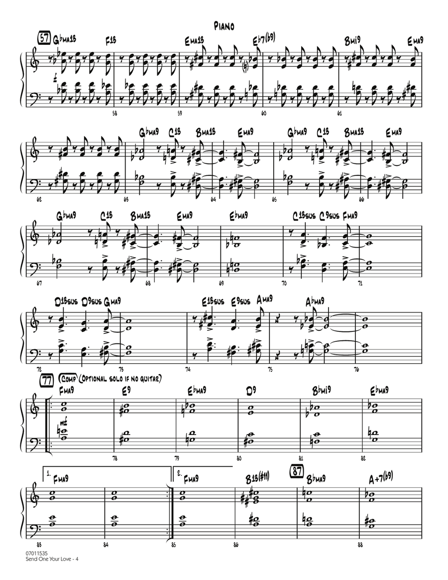 Send One Your Love - Piano Jazz Ensemble scores gallery preview page 3