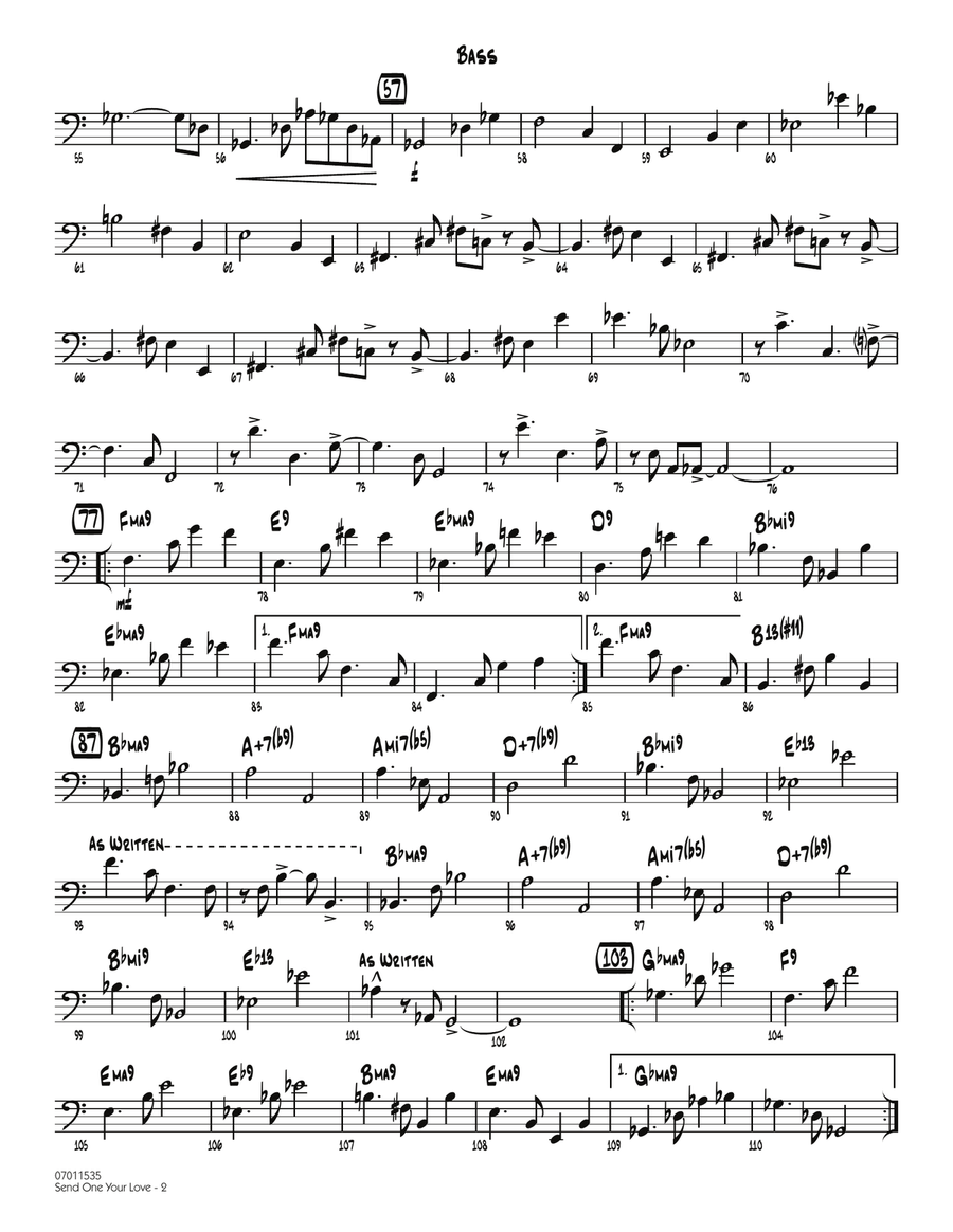 Send One Your Love - Bass Jazz Ensemble scores gallery preview page 2
