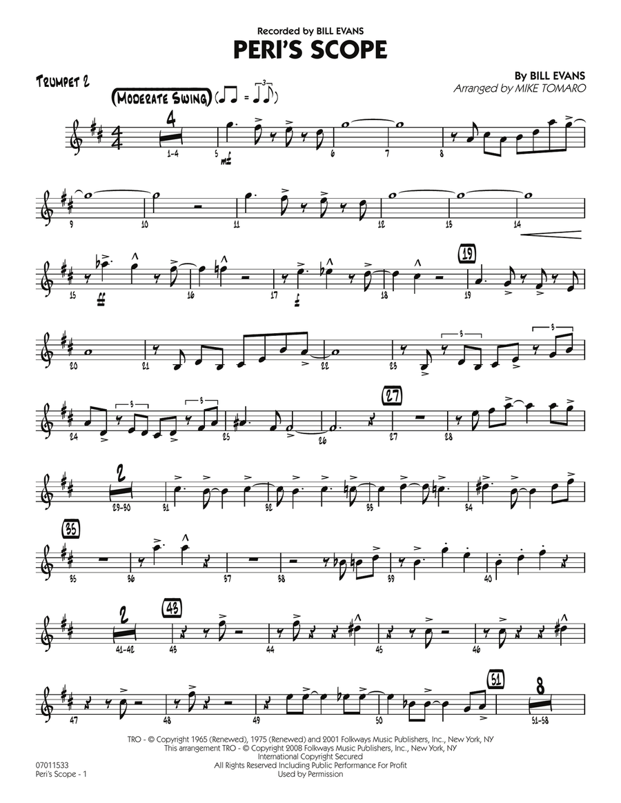 Peri's Scope - Trumpet 2 Peri's Scope - Trumpet 2 Jazz Ensemble scores gallery preview page 1