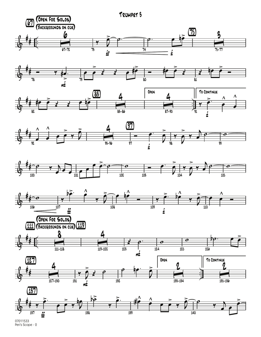Peri's Scope - Trumpet 3 Peri's Scope - Trumpet 3 Jazz Ensemble scores gallery preview page 2