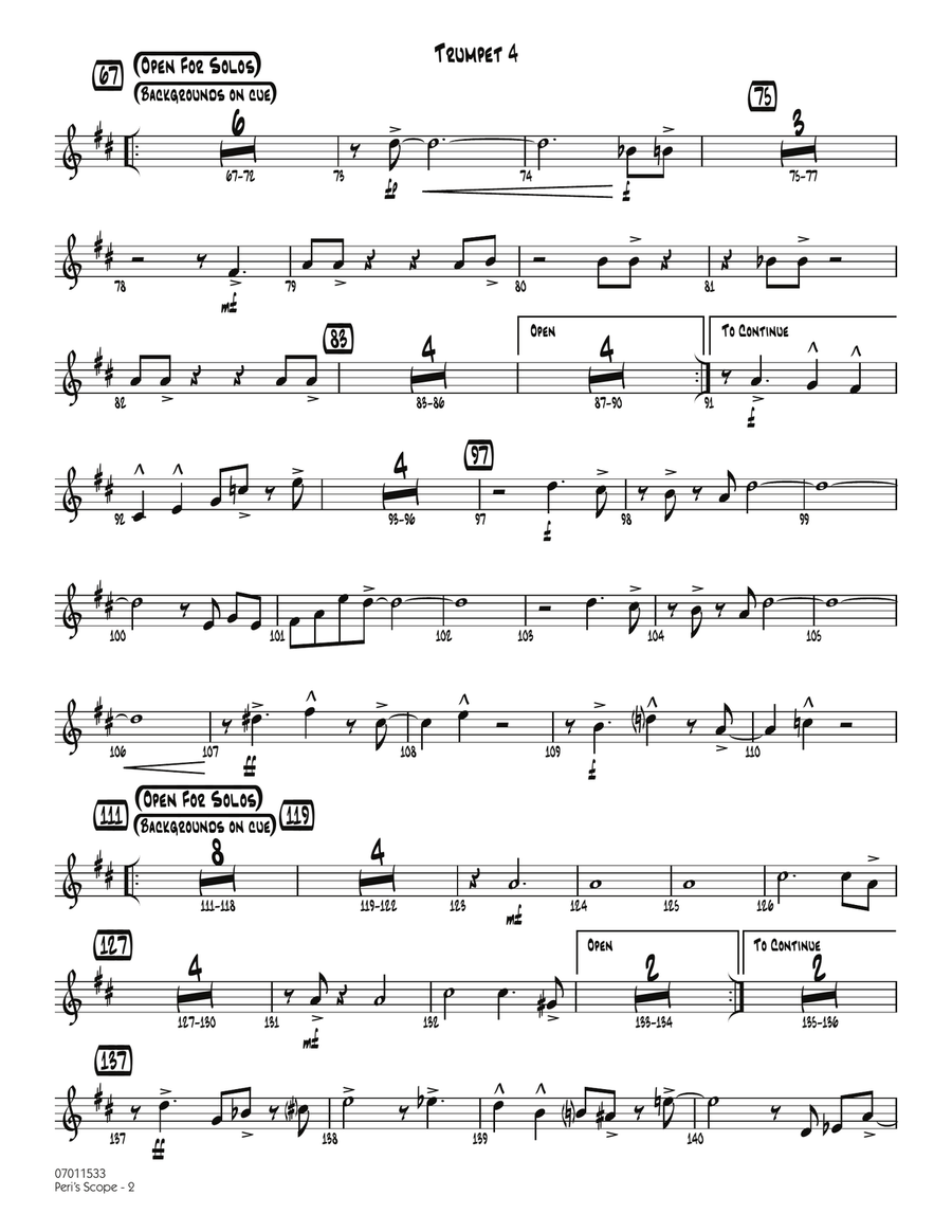 Peri's Scope - Trumpet 4 Peri's Scope - Trumpet 4 Jazz Ensemble scores gallery preview page 2