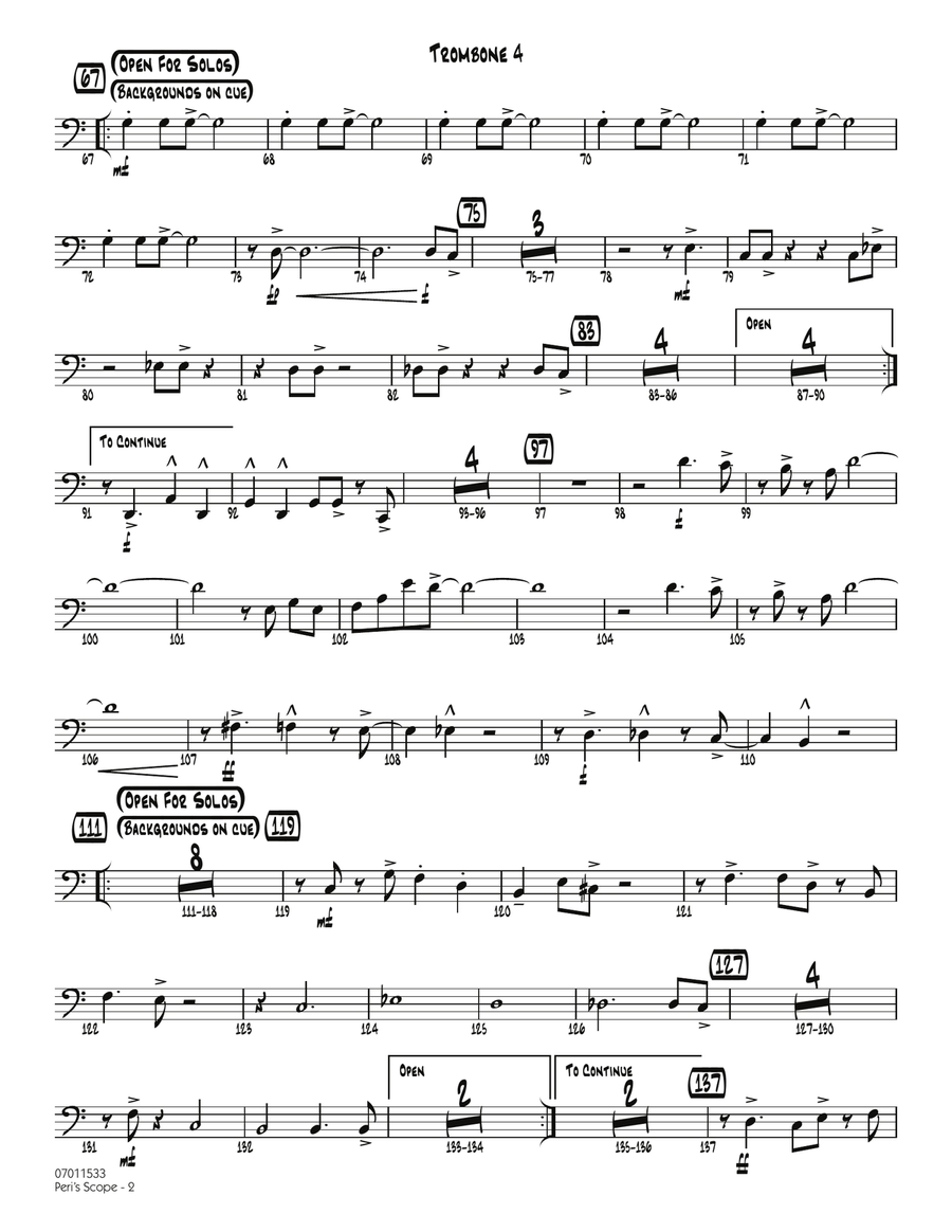 Peri's Scope - Trombone 4 Jazz Ensemble scores gallery preview page 2