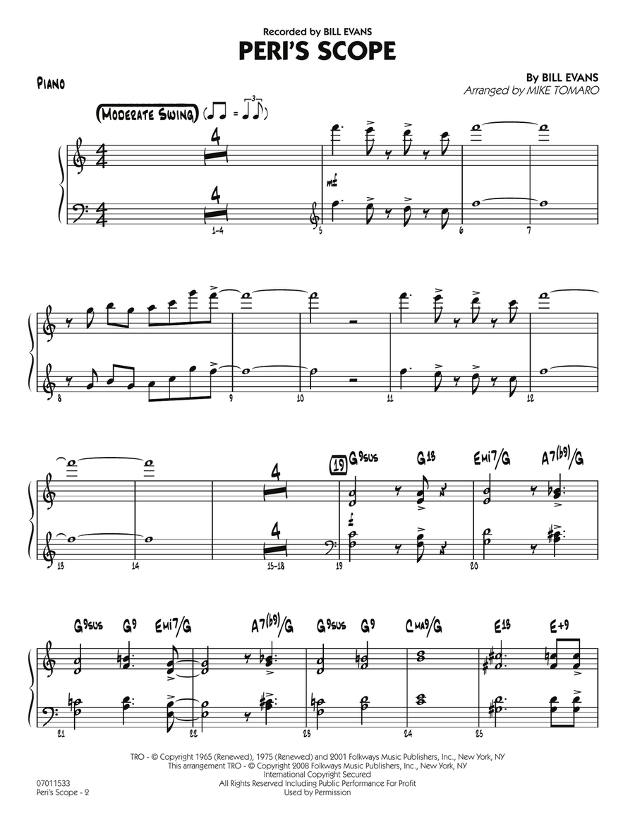 Peri's Scope - Piano Peri's Scope - Piano Jazz Ensemble scores gallery preview page 1