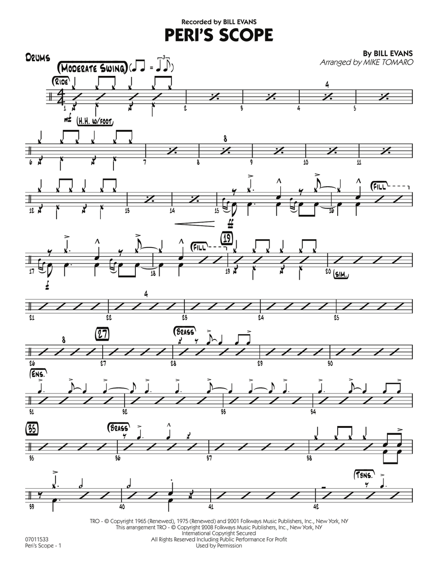 Peri's Scope - Drums Peri's Scope - Drums Jazz Ensemble scores gallery preview page 1