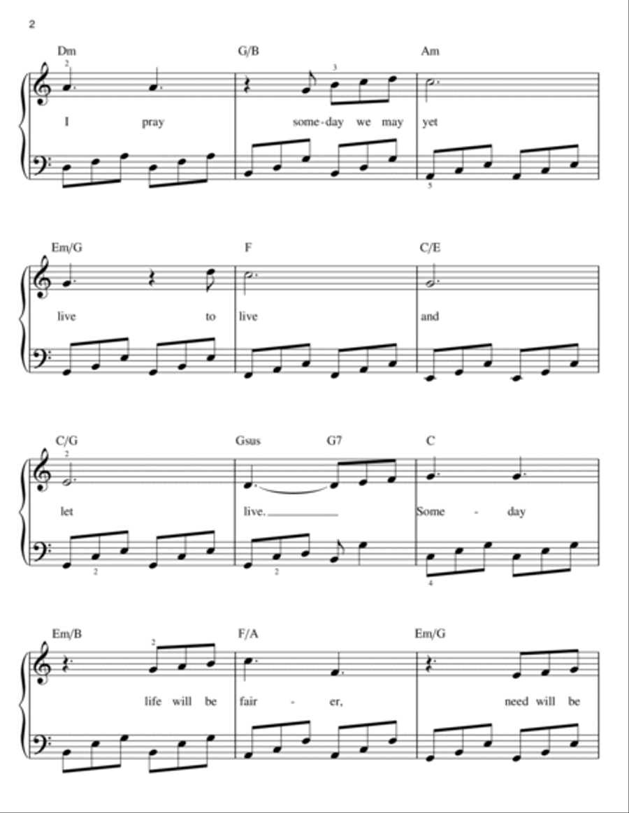 Someday (from The Hunchback Of Notre Dame) Easy Piano scores gallery preview page 2