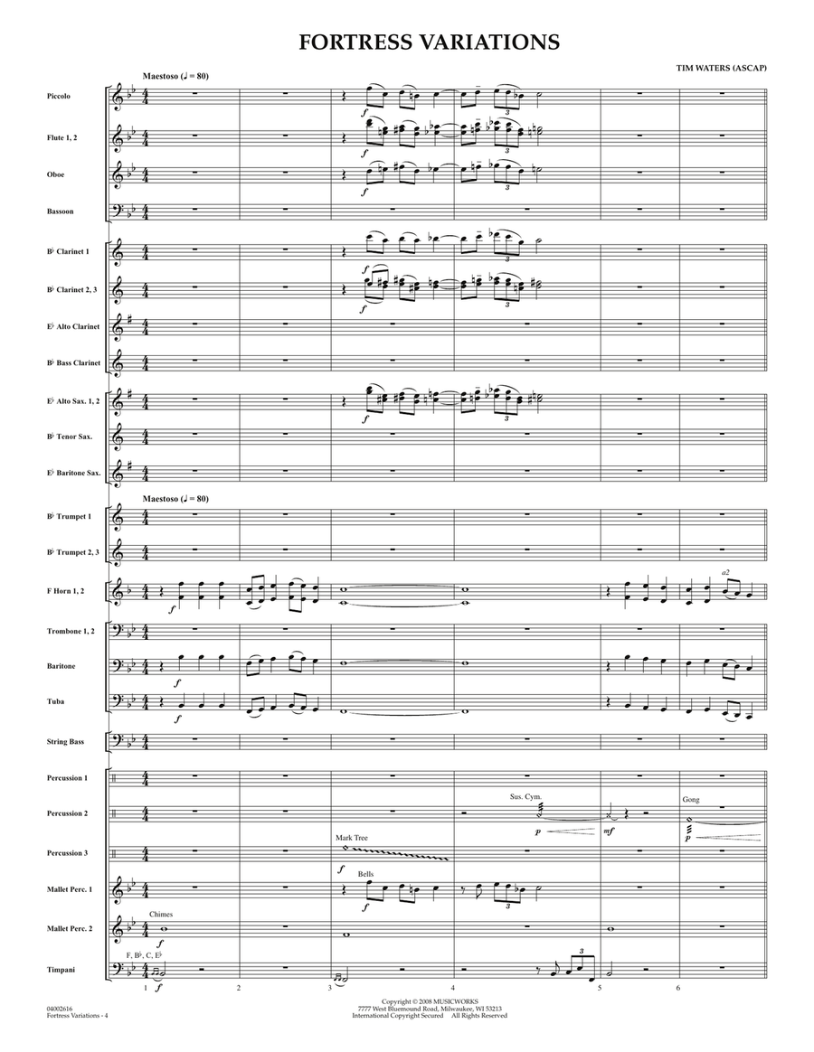 Fortress Variations - Full Score Concert Band scores gallery preview page 3