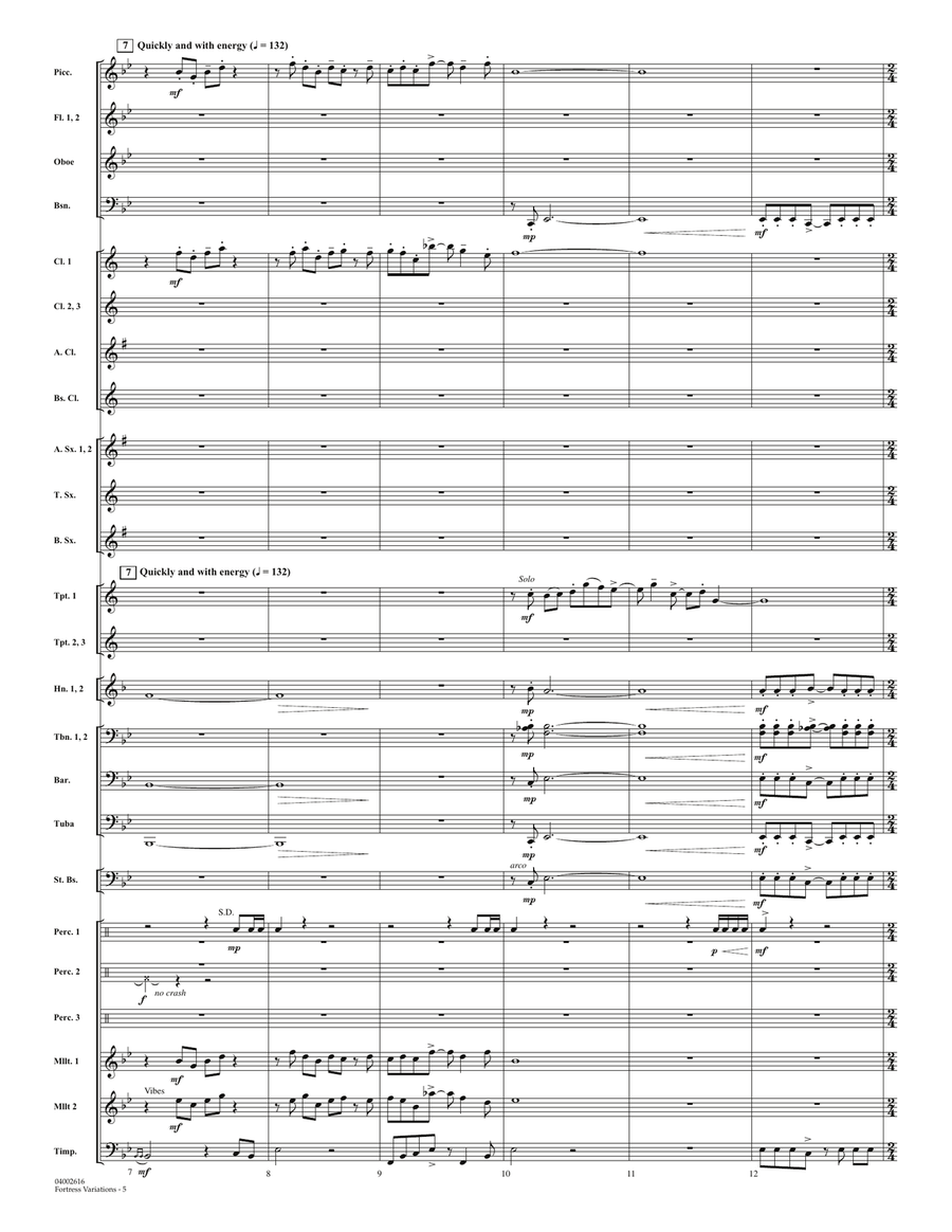 Fortress Variations - Full Score Concert Band scores gallery preview page 4